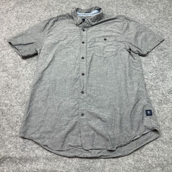 COPY - Roark Gray Short Sleeve Casual Button Down Shirt - Picture 1 of 8